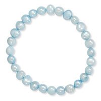 Blue Freshwater Pearl Stretch Bracelet