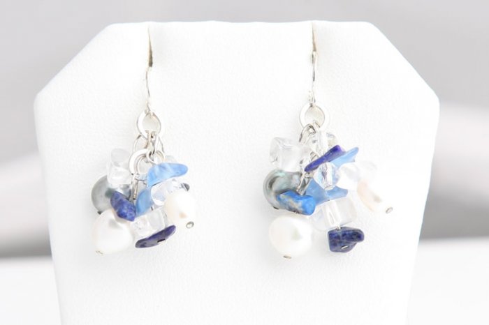 Double Drop Black Pearl Earrings