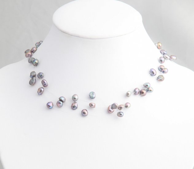 Floating Black Pearl Necklace