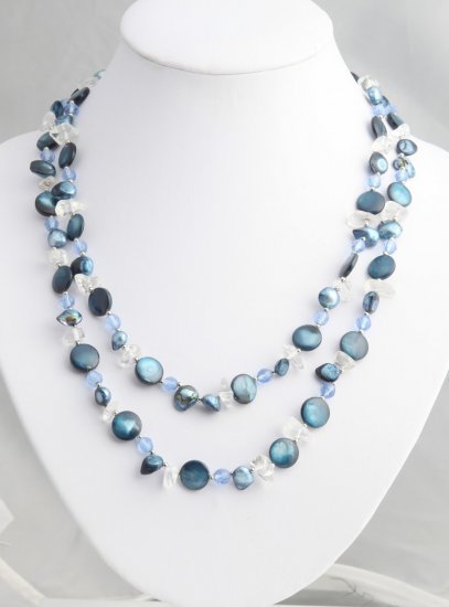 Long shell and Blue pearl strand
