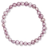 Plum Freshwater Pearl Stretch Bracelet