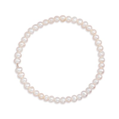 White Freshwater Pearl Stretch Bracelet
