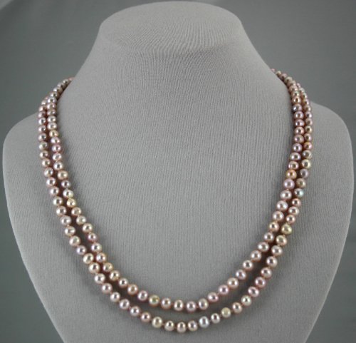 Single Strand 6.5-7.5mm lavender pearls, 46" necklace