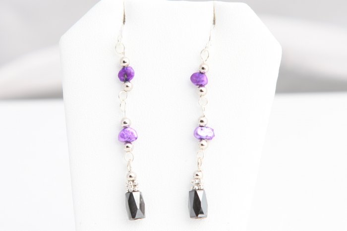 Purple Magnetic earrings