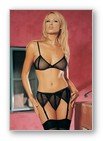 3PC. FISHNET BRA TOP, GARTER BELT AND G-STRING-LINGERIE