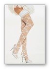 Sheer Diamond Floral Pattern Stockings