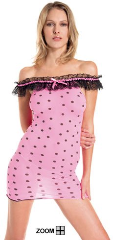 Polka Dot Print Ruffle Lace Mini Dress