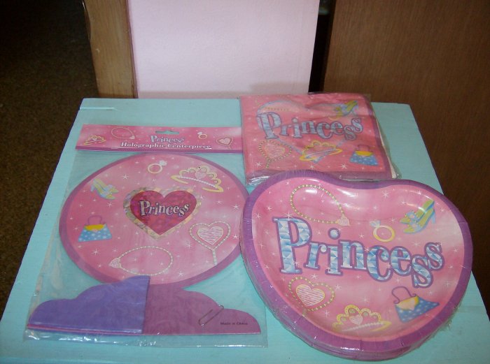 BRAND NEW PRINCESS BIRTHDAY CENTERPIECE PAPER PLATES & NAPKINS