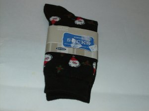 BRAND NEW BLACK OLD NAVY SANTA WOMENS SOCKS
