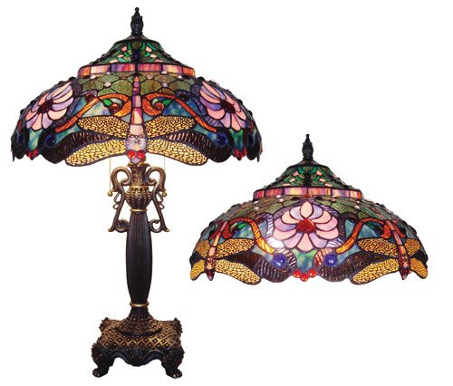 Handcrafted Dragonfly Tiffany Style Table Lamp