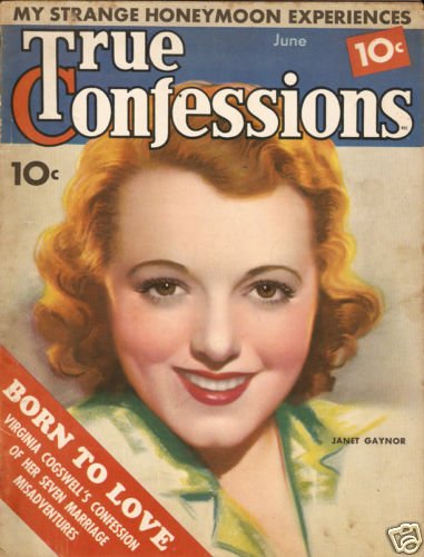True Story Magazine June 1936 Janet Gaynor Good Cond