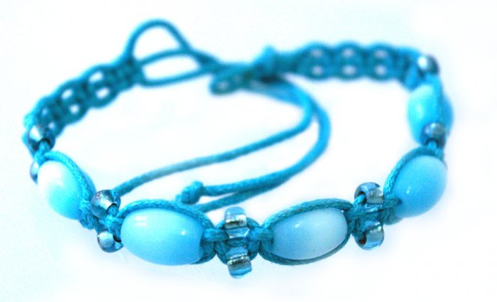 Handmade Friendship Wrist Band (Aqua Blue)