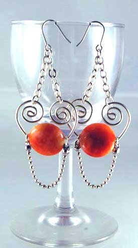 Handmade Wire Earrings ( Setting Sun )