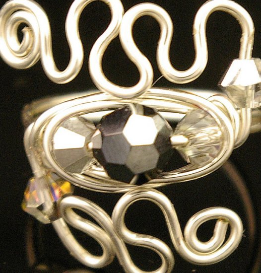 Handmade Wire free form Ring (Window of the Soul)