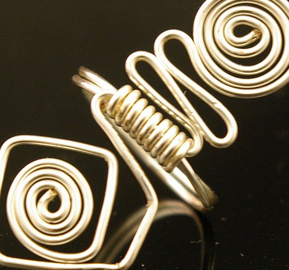 Handmade Wire free form Ring (Sliver coded)