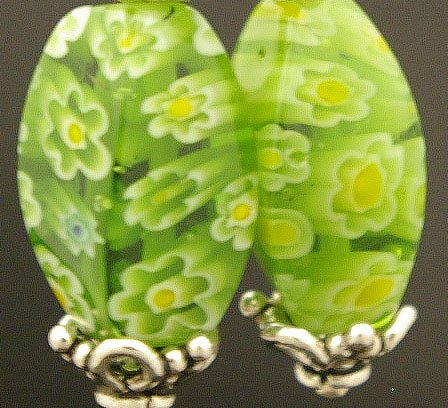 Handmade Lamp work Earrings with Bali Beads (True Blue)