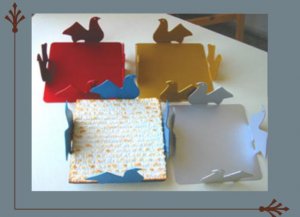 Passover Matzah Plate- Doves