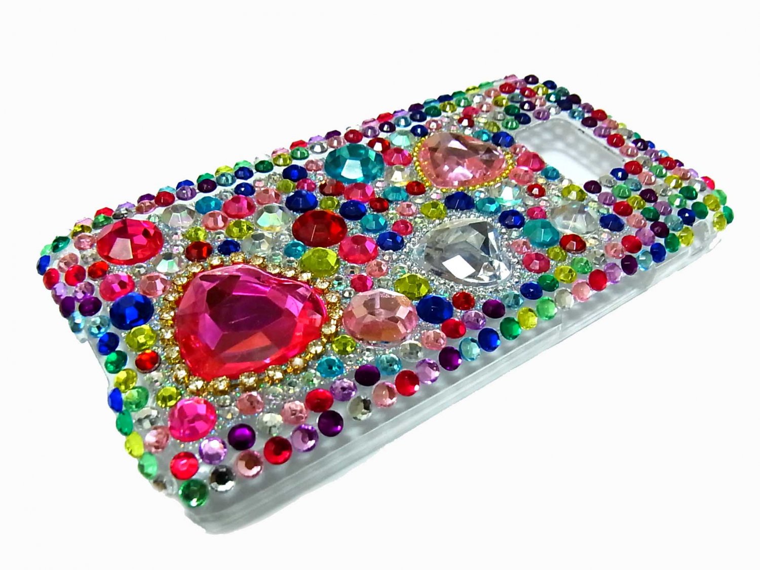 Bling Rhinestone Crystal Red Heart Case Cover for Samsung i9100 Galaxy S 2 II