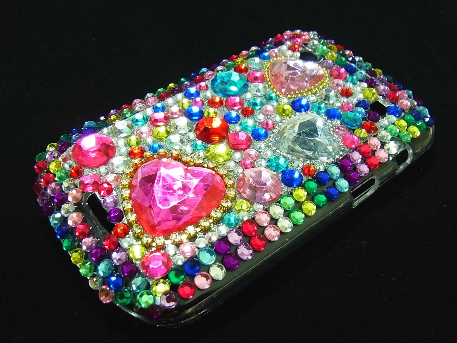 Bling Rhinestone Crystal Red Heart Case Cover for Blackberry 9900 9930 Bold RH