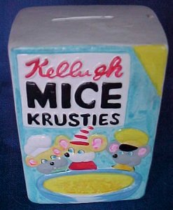 Vintage 1972 Wacky Packages Compo Bank Mice Krusties VG