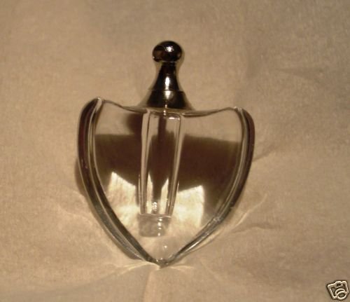 Smooth clear crystal heart vial with resealable cap