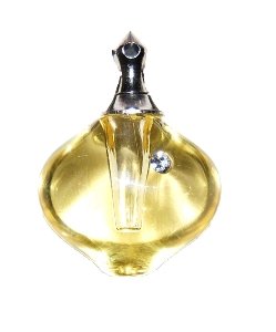 Yellow crystal pendant vial with rhinestone charm