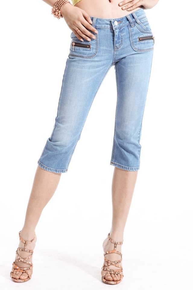 Women's Sexy Denim Lace Capris Size Small - Item #IFWDK9728