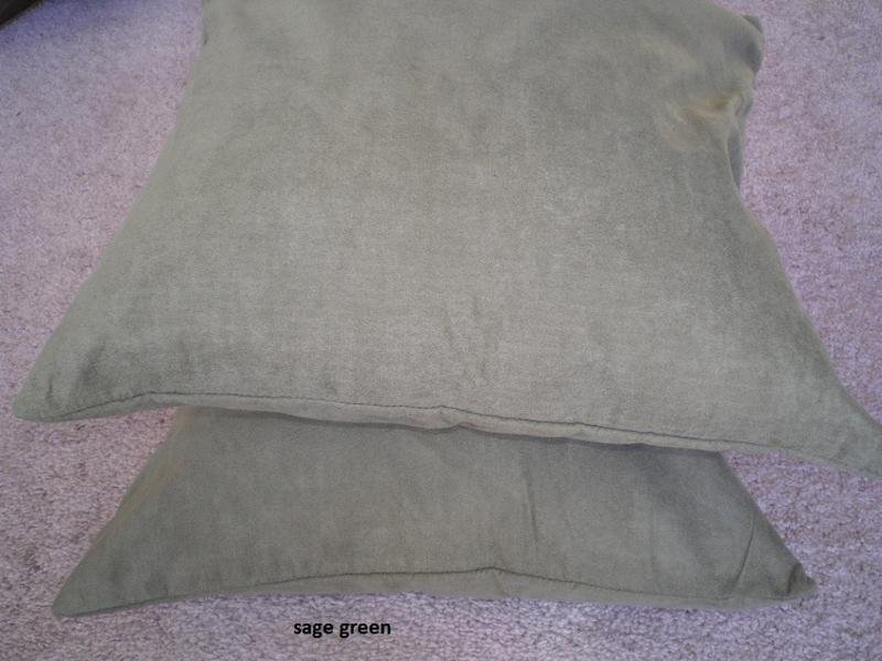 Set 2 of Sage Green Heavy Duty Micro sude Cushion Pillow Covers Set of 2 18x18 inches