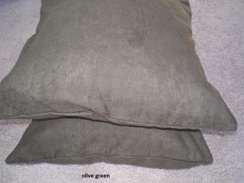 Set 2 of Dark Olive Green Heavy Duty Micro sude Cushion Pillow Covers Set of 2 18x18 inches