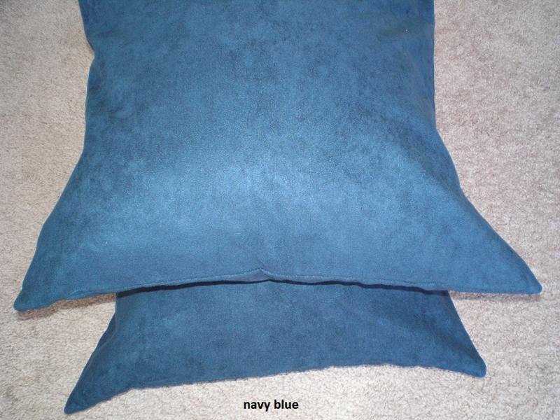 Set 2 of Navy Blue Heavy Duty Micro sude Cushion Pillow Covers Set of 2 18x18 inches
