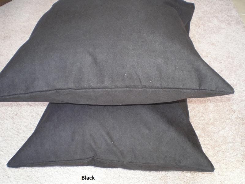 Set 2 of Black Heavy Duty Micro sude Cushion Pillow Covers Set of 2 18x18 inches