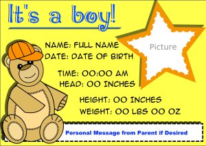 It's A Boy! - Bear