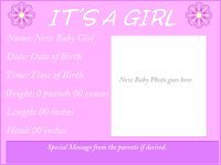 It's A Girl - Pink Flowers ANIMATED