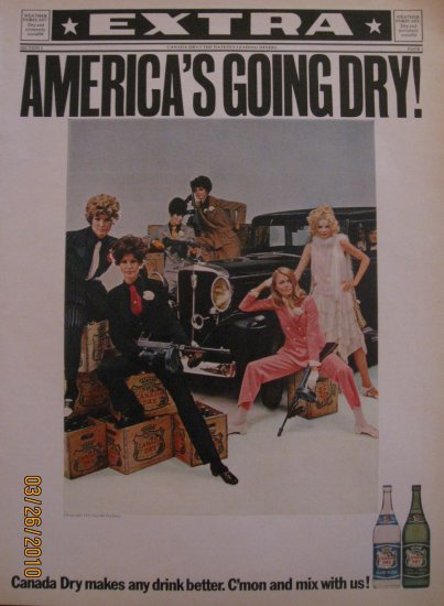 Canada Dry Sparkling Water 1967 Authentic Print Ad