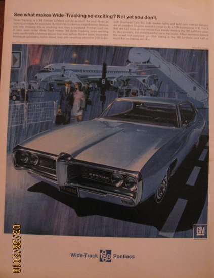 Pontiac Le Mans 1968 Authentic Print Ad