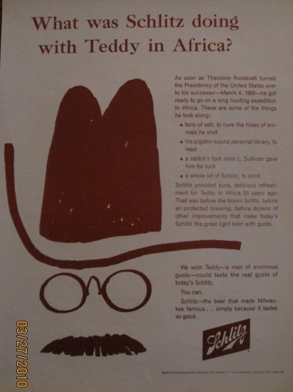 Schlitz Beer 1963 Authentic Print Ad