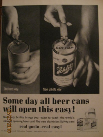 Schlitz Beer 1962 Authentic Print Ad