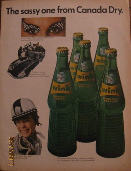 Canada Dry Wink Race Car 1967 Authentic Print Ad