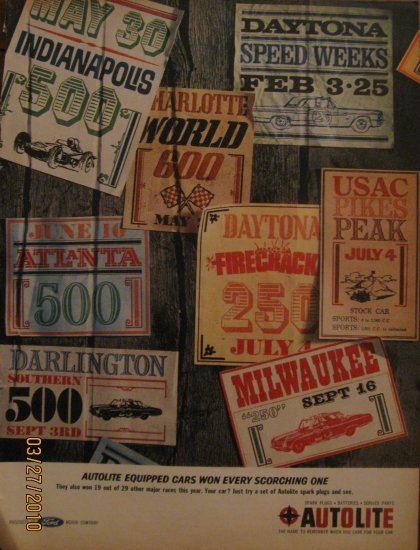 Autolite Racing 1962 Authentic Print Ad