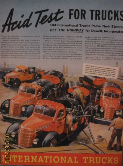 International Trucks 1938 Authentic Print Ad