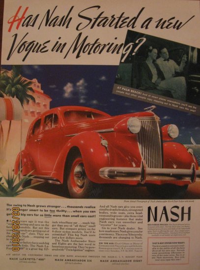 Nash 1937 Authentic Print Ad