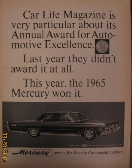 Mercury 1964 Authentic Print Ad