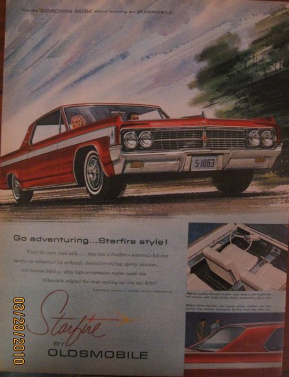 Oldsmobile Starfire 1962 Authentic Print Ad