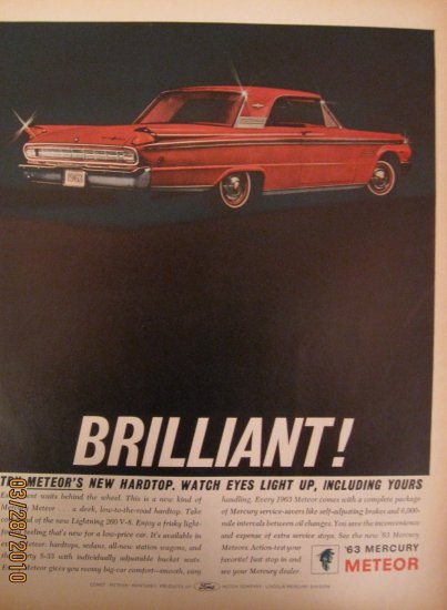 Mercury Meteor 1962 Authentic Print Ad