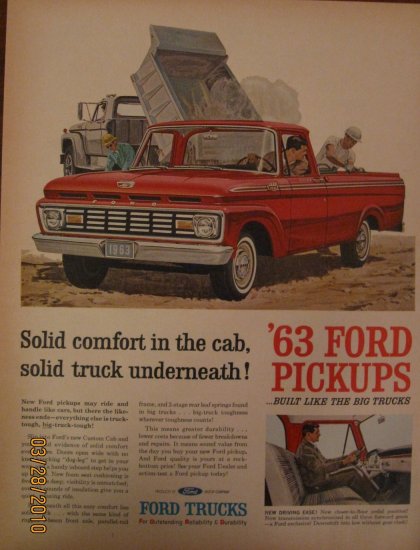 Ford F-100 Truck 1962 Authentic Print Ad