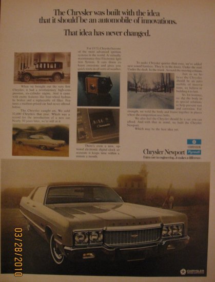 Chrysler Newport 1972 Authentic Print Ad