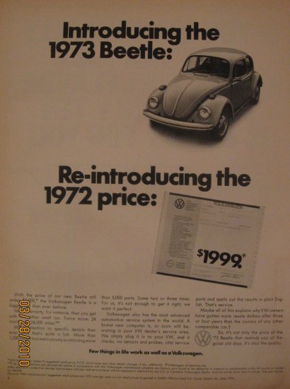 Volkswagen Beetle 1972 Authentic Print Ad