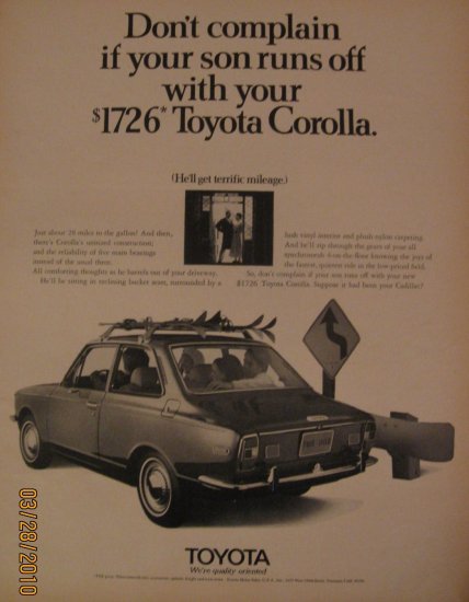 Toyota 1970 Authentic Print Ad