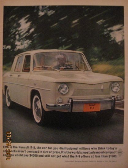 Renault R-8 1962 Authentic Print Ad