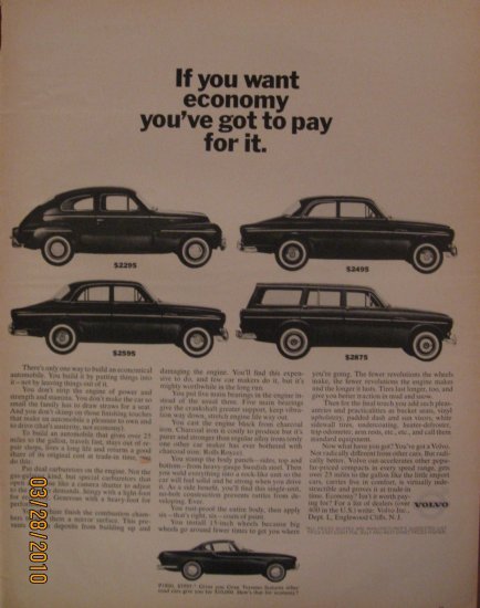 Volvo 1962 Authentic Print Ad